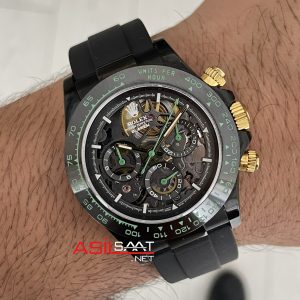 Rolex Daytona Skeleton Carbon Fiber Blaken DiW Oysterflex 40mm Swiss Eta Saat