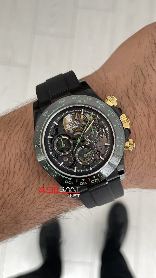 Rolex Daytona Skeleton Carbon Fiber Blaken DiW Oysterflex 40mm Swiss Eta Saat Rolex Daytona Skeleton Carbon Fiber Blaken DiW Oysterflex 40mm Swiss Eta Saat
