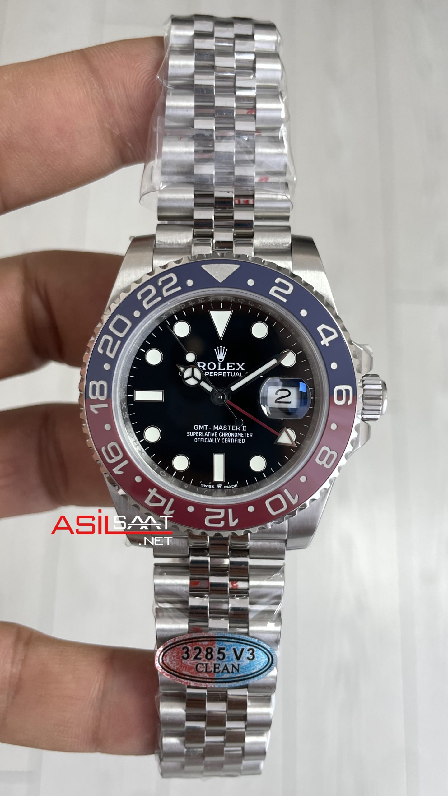 Rolex Pepsi Gmt Master II 126710BLRO Jubilee 40mm DD3285 V3 Super Clone Swiss ETA Saat Clean Factory