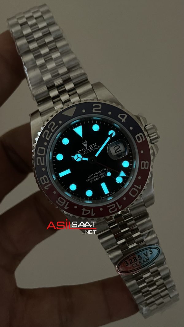 Rolex Pepsi Gmt Master II 126710BLRO Jubilee 40mm DD3285 V3 Super Clone Swiss ETA Saat Clean Factory