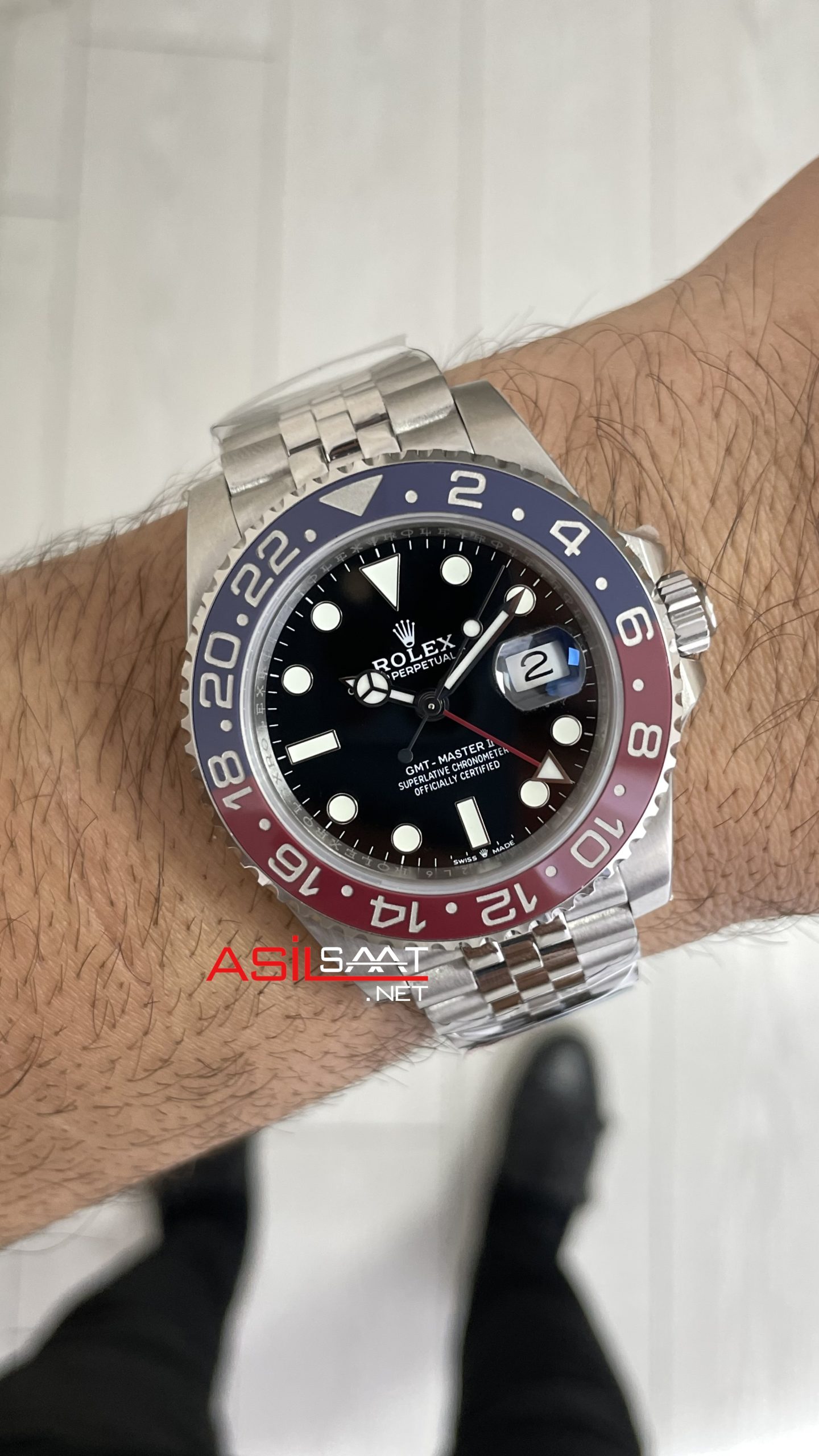 Rolex Pepsi Gmt Master II 126710BLRO Jubilee 40mm DD3285 V3 Super Clone Swiss ETA Saat Clean Factory