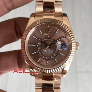 Rolex Sky Dweller Chocolate 326935 Oyster Rosegold 42mm Replika Saat