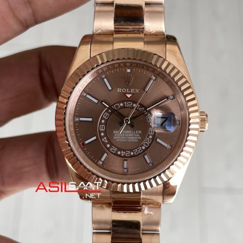 Rolex Sky Dweller Chocolate 326935 Oyster Rosegold 42mm Replika Saat