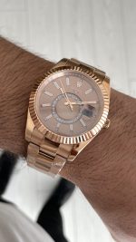 Rolex Sky Dweller Chocolate 326935 Oyster Rosegold 42mm Replika Saat