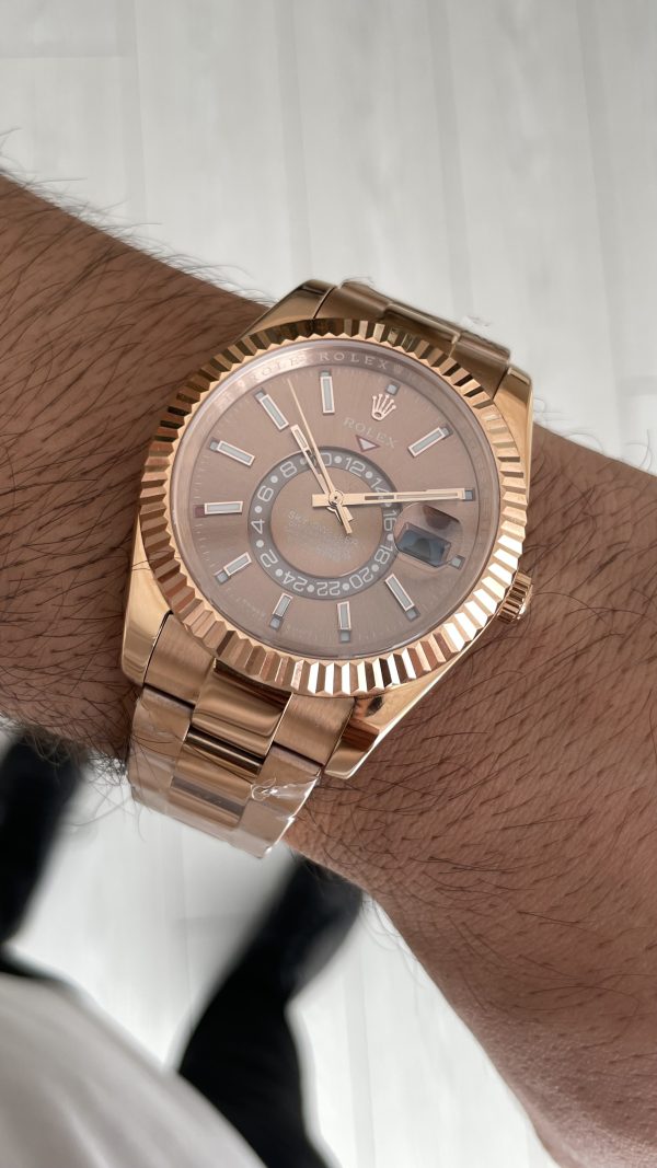 Rolex Sky Dweller Chocolate 326935 Oyster Rosegold 42mm Replika Saat