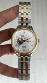 Seiko Presage Open Heart 40mm Beyaz Romen Kadran 4R39 Two Tone Gold