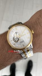 Seiko Presage Open Heart 40mm Beyaz Romen Kadran 4R39 Two Tone Gold