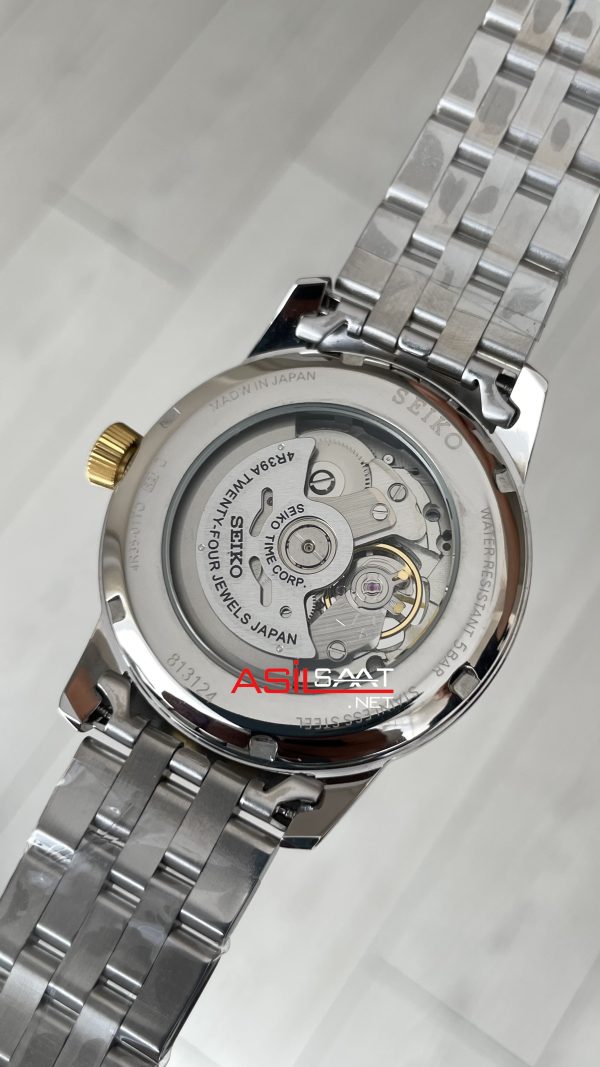 Seiko Presage Open Heart 40mm Beyaz Romen Kadran 4R39 Two Tone Gold