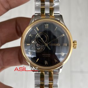 Seiko Presage Siyah Open Heart 40mm 4R39 Two Tone Gold