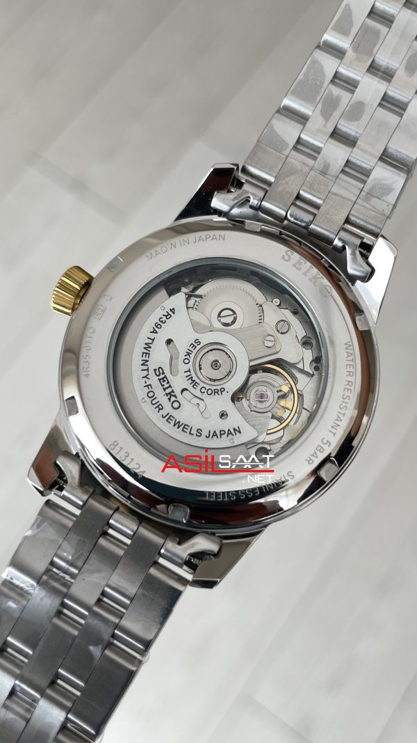Seiko Presage Siyah Open Heart 40mm 4R39 Two Tone Gold