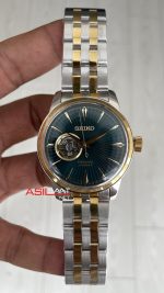 Seiko Presage Yeşil Open Heart Coktail 40mm 4R38 Two Tone Gold