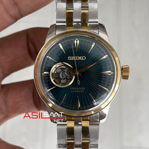 Seiko Presage Yeşil Open Heart Coktail 40mm 4R38 Two Tone Gold