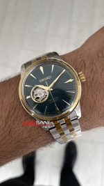 Seiko Presage Yeşil Open Heart Coktail 40mm 4R38 Two Tone Gold