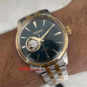 Seiko Presage Yeşil Open Heart Coktail 40mm 4R38 Two Tone Gold