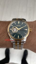 Seiko Presage Yeşil Open Heart Coktail 40mm 4R38 Two Tone Gold