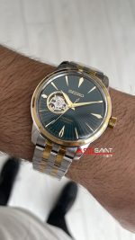 Seiko Presage Yeşil Open Heart Coktail 40mm 4R38 Two Tone Gold