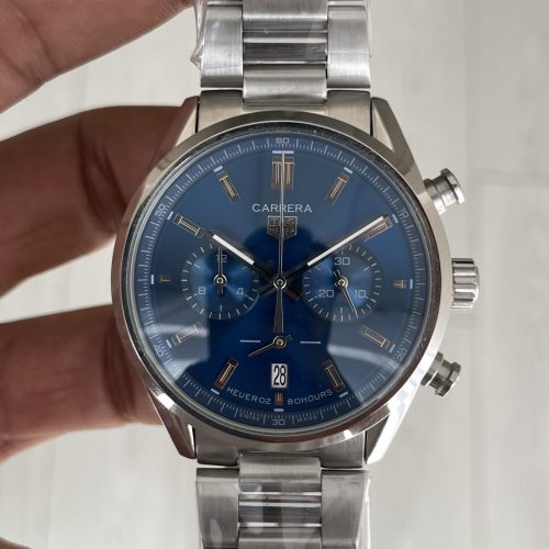 TAG Heuer Carrera Calibre Heuer 02 Mavi Kadran 43mm Replika Saat