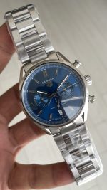 TAG Heuer Carrera Calibre Heuer 02 Mavi Kadran 43mm Replika Saat