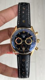 TAG Heuer Porsche Carrera Chronograph Gold Siyah Kadran 40mm Replika Saat