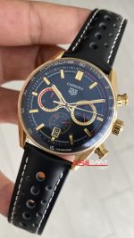 TAG Heuer Porsche Carrera Chronograph Gold Siyah Kadran 40mm Replika Saat