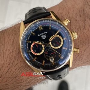 TAG Heuer Porsche Carrera Chronograph Gold Siyah Kadran 40mm Replika Saat