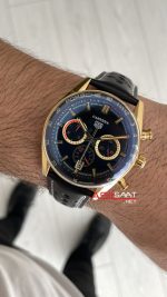 TAG Heuer Porsche Carrera Chronograph Gold Siyah Kadran 40mm Replika Saat