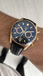 TAG Heuer Porsche Carrera Chronograph Gold Siyah Kadran 40mm Replika Saat