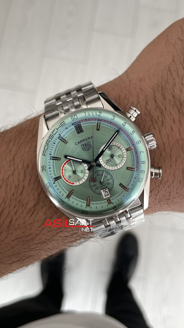 TAG Heuer Porsche Carrera Jubilee Su Yeşili Kadran 41mm Replika Saat
