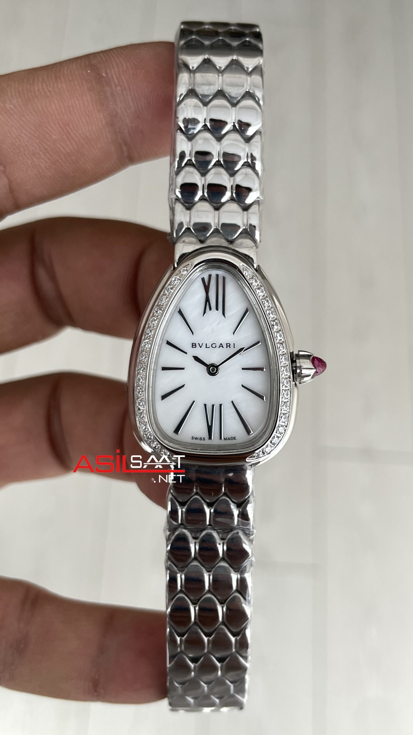 Bulgari Serpenti Seduttori Diamond Beyaz Kadran 103361 33mm Replika Saat Bulgari Serpenti Seduttori Diamond Beyaz Kadran 103361 33mm Replika Saat