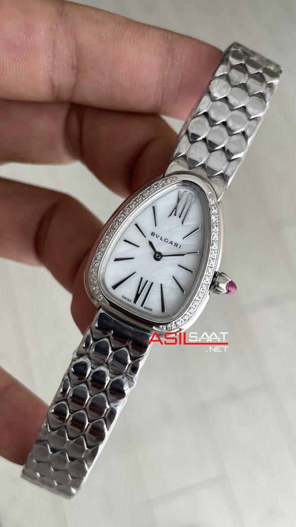 Bulgari Serpenti Seduttori Diamond Beyaz Kadran 103361 33mm Replika Saat Bulgari Serpenti Seduttori Diamond Beyaz Kadran 103361 33mm Replika Saat