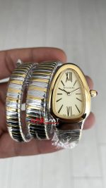 Bulgari Serpenti Tubogas Champagne Silver Gold 35mm Üç Sarmalı Kadın Kol Saati