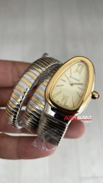 Bulgari Serpenti Tubogas Champagne Silver Gold 35mm Üç Sarmalı Kadın Kol Saati