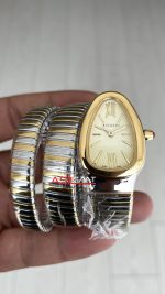 Bulgari Serpenti Tubogas Champagne Silver Gold 35mm Üç Sarmalı Kadın Kol Saati