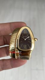Bulgari Serpenti Tubogas Chocolate 35mm Gold Kahverengi Kadran Tek Sarmalı Kadın Kol Saati