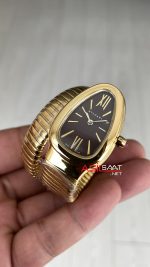 Bulgari Serpenti Tubogas Chocolate 35mm Gold Kahverengi Kadran Tek Sarmalı Kadın Kol Saati