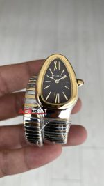 Bulgari Serpenti Tubogas Chocolate 35mm Two Tone Gold Kahverengi Kadran Tek Sarmalı Kadın Kol Saati
