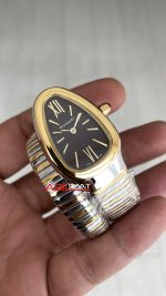 Bulgari Serpenti Tubogas Chocolate 35mm Two Tone Gold Kahverengi Kadran Tek Sarmalı Kadın Kol Saati