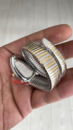 Bulgari Serpenti Tubogas Chocolate 35mm Two Tone Gold Kahverengi Kadran Tek Sarmalı Kadın Kol Saati