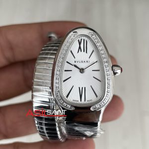 Bulgari Serpenti Tubogas Diamond Beyaz Kadran 101827 Silver 35mm Kadın Kol Saati