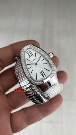 Bulgari Serpenti Tubogas Diamond Beyaz Kadran 101827 Silver 35mm Kadın Kol Saati