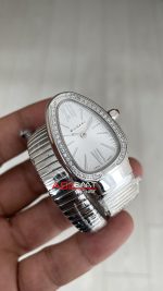 Bulgari Serpenti Tubogas Diamond Beyaz Kadran 101827 Silver 35mm Kadın Kol Saati
