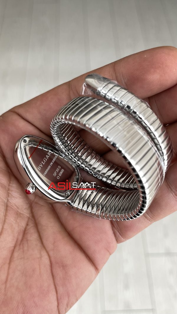 Bulgari Serpenti Tubogas Diamond Beyaz Kadran 101827 Silver 35mm Kadın Kol Saati Bulgari Serpenti Tubogas Diamond Beyaz Kadran 101827 Silver 35mm Kadın Kol Saati