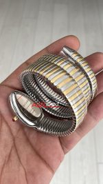 Bulgari Serpenti Tubogas Diamond Beyaz Kadran 103797 Silver Gold 35mm Üç Sarmalı Kadın Kol Saati