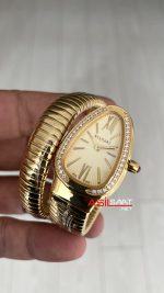 Bulgari Serpenti Tubogas Diamond Champagne Gold 35mm Tek Sarmalı Kadın Kol Saati