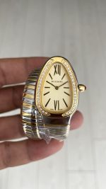 Bulgari Serpenti Tubogas Diamond Champagne Kadran Silver Gold 35mm Tek Sarmalı Kadın Kol Saati