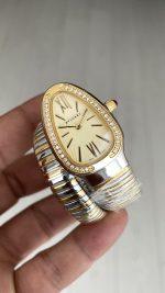 Bulgari Serpenti Tubogas Diamond Champagne Kadran Silver Gold 35mm Tek Sarmalı Kadın Kol Saati