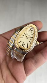 Bulgari Serpenti Tubogas Diamond Champagne Kadran Silver Gold 35mm Tek Sarmalı Kadın Kol Saati