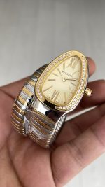 Bulgari Serpenti Tubogas Diamond Champagne Kadran Silver Gold 35mm Tek Sarmalı Kadın Kol Saati