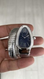 Bulgari Serpenti Tubogas Diamond Mavi Kadran Silver 35mm Kadın Kol Saati