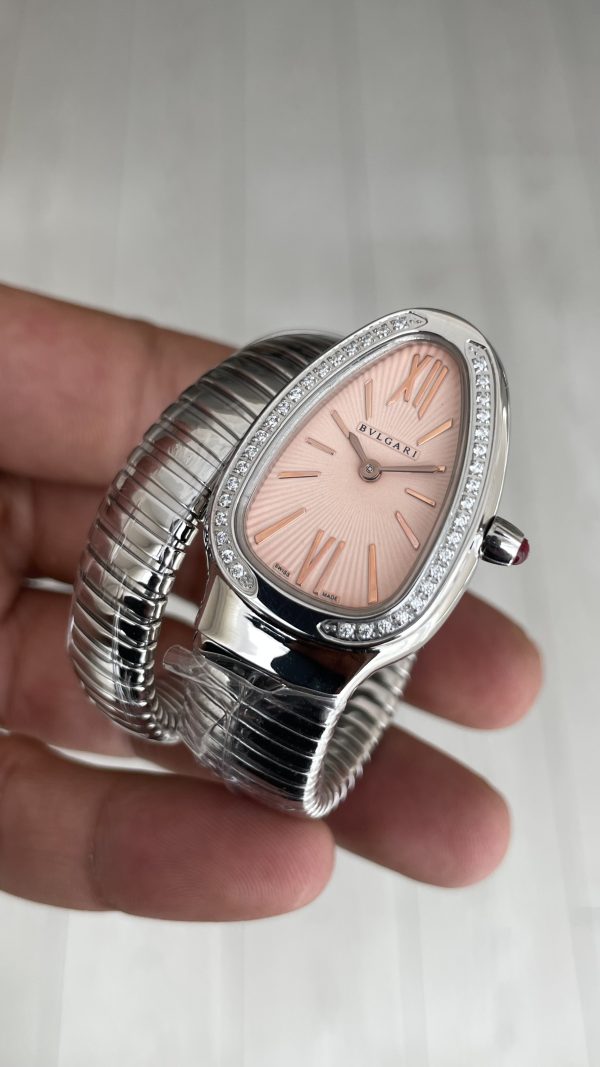 Bulgari Serpenti Tubogas Diamond Pembe 35mm Kadın Kol Saati Bulgari Serpenti Tubogas Diamond Pembe 35mm Kadın Kol Saati